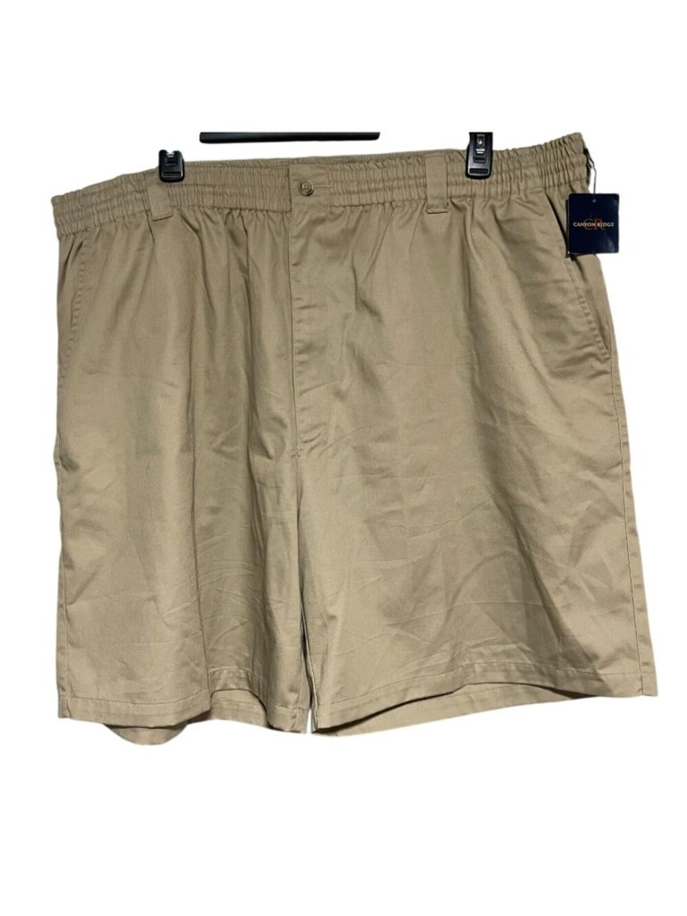 Canyon Ridge Mens Khaki Elastic Waist Shorts Size 52